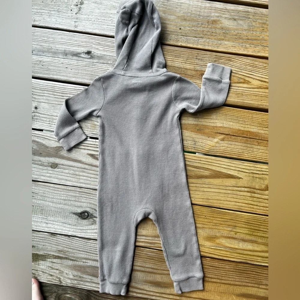 Infant Baby Toddler 12M Carter's brown hooded zip up one piece